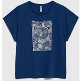 Marisse Navy Blue Cotton Blouse With Print | ePonuda.com