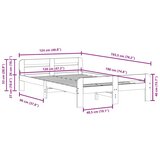 vidaXL Okvir kreveta bez madraca 120 x 190 cm od masivne borovine | shoptok.hr