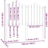  Uzglavlje za krevet sivo 126 x 4 x 110 cm od masivne borovine | shoptok.hr