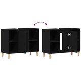 Ormarić za umivaonik crni hrast 80x33x60 cm inženjerski drvo | shoptok.hr