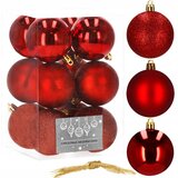 springos SET KROGLIC za BOŽIČNO DREVO 12pcs rdeče Praznične božične kroglice mix, (21636839) | Shoptok.si