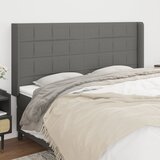  Uzglavlje s ušima tamnosivo 183x16x118/128 cm od tkanine | shoptok.hr