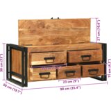 vidaXL Stolić za kavu 90x50x38 cm od solidnog bagremovog drva | shoptok.hr