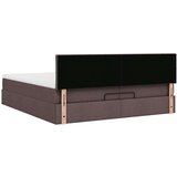 vidaXL Otomanski posteljni okvir z vzmetnico temno rjava 200x200 cm, (21670776) | Shoptok.si