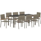  Vrtni set za objed 9 kom. Siva poliratan | shoptok.hr