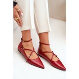 Boto Women's Ballerinas With Pointed Toes And Intertwined Straps Burgundy Violra | ePonuda.com