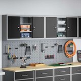  4-dijelni set ormar za alate i pegboard zidni montirani crni metal | shoptok.hr