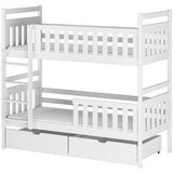 Molarem Home Drveni dječji krevet na kat Monika s ladicom - bijeli - 180x80 cm - Madrac PE pjena 8 cm-spužvasti madrac | shoptok.hr