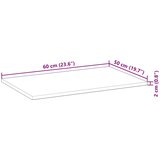  Ploča za radni stol neobrađena 60x50x2 cm od bagremovog drva | shoptok.hr