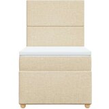  Krevet s oprugama i madracem krem 90 x 190 cm od tkanine | shoptok.hr