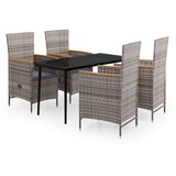  5-dijelni vrtni blagovaonski set s jastucima sivi | shoptok.hr