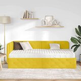  Kotna postelja z vzmetnico Rumena 100 x 200 cm Žamet, (5000105545) | Shoptok.si