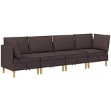  Set namještaja za dnevni boravak 4 pcs Tamno smeđa Tkanina | shoptok.hr
