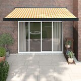 vidaXL Zložljiva tenda rumena in bela 3x2,5 m blago in aluminij | Shoptok.si
