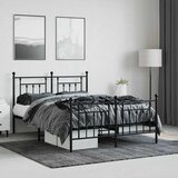  Metalni okvir kreveta uzglavlje i podnožje crni 140x190 cm | shoptok.hr