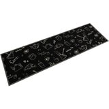 vidaXL Kuhinjska preproga pralna dobro jutro črna 45x150 cm žamet cene
