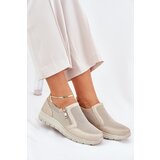 EVENTO Boto Women's Platform Slip-Ons With Zipper Gold Leanae | ePonuda.com