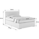 Based Postelja Boxspring Nero --, Črna, 140x200 | Shoptok.si