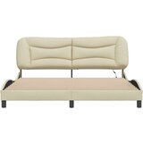  Posteljni okvir z LED lučkami krem 180x200 cm blago, (21095082) | Shoptok.si