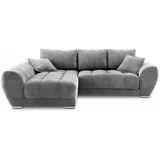 Windsor & Co Sofas siva raztegljiva zofa z žametnim oblazinjenjem Windsor & Co Zofe Nuage, levi kot