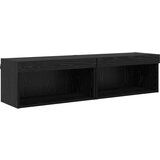 TV omarica z LED lučmi 7 pcs Črna Orehovina Konstruiran les, (5000113020) | Shoptok.si