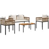  Set vanjskog namještaja 4 pcs Bež i krem bijela PE ratan | shoptok.hr