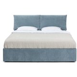 Bonami Selection Plavi tapecirani bračni krevet s prostorom za pohranu s madracem/letvičastim okvirom 180x200 cm Thessa Pillow - | shoptok.hr