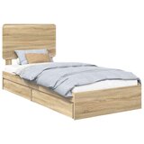 vidaXL Krevetna konstrukcija s ladicama Sonoma hrast 90 x 190 cm | shoptok.hr