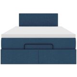  Otomanski okvir kreveta s madraca plavi 120x190 cm od tkanine | shoptok.hr
