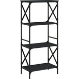 Maison Chic Knjižna omara - Knjižni regal 4-nadstropna črna 59x35x132 cm inženirski les, (21725021) Cene