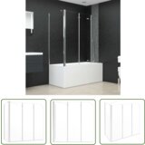 The Living Store Tuš stena za kopalno kad 120x69x130 cm kaljeno steklo prozorna - Stena Za Kopalno Kad, (21744986) Cene