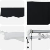 vidaXL Samodejna retraktibilna tenda Črna 300x250 cm, Zamenjava tkanine za tendo za okvir 3x2.5 m Črna | Shoptok.si