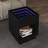 vidaXL Klubska mizica z neskončnimi LED črna 40x40x50 cm Cene