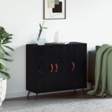 vidaXL Ormarić / Komoda Crna 90 x 34 x 80 cm Konstruirano drvo Cijene