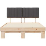  Posteljni okvir z oblazinjenim vzglavjem z vzglavjem Temno siva, (5000101795) | Shoptok.si