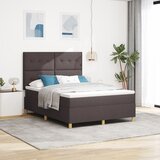 vidaXL Postelja s pomičnim dnom in vzmetnico Temno rjava 140x200 cm Tkanina, (22051658) | Shoptok.si