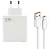 super fast 120w gan 6a usb sa usb a na type c kablom beli kucni punjac( p1262 )