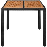  Vrtni stol s drvenom pločom crni 90 x 90 x 75 cm od poliratana | shoptok.hr