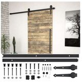  Komplet opreme za drsna vrata 200 cm jeklo črne barve | Shoptok.si