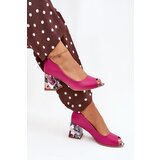 Boto Leather pumps with decorative heel Fuchsia Lewski Shoes | shoptok.hr