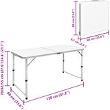  Sklopivi set stola za kampiranje s 4 stolca podesivi 120x60 cm | shoptok.hr