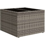 vidaXL Vrtna miza s stekleno mizno ploščo siva 55x55x37 cm poli ratan | Shoptok.si