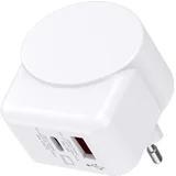 Zidni punjač SKROSS EU USB 45W PD – USB-C 45W i USB-A 18W/ za laptop i telefon/ beli