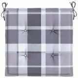  Jastuci za vrtne stolice 6 kom sivi karirani 50x50x4 cm tkanina | shoptok.hr