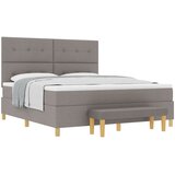 vidaXL krevet s podnicom i madracem i klupom taupe 180x200 cm tkanina Cijene