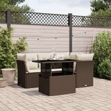  5-dijelni set vrtnih sofa s jastucima poliratan smeđi | shoptok.hr