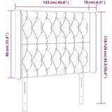  Uzglavlje s ušima tamnozeleno 103x16x118/128 cm baršunasto | shoptok.hr