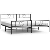  Metalni okvir kreveta uzglavlje i podnožje crni 200x200 cm | shoptok.hr