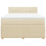  Krevet s oprugama i madracem krem 140x200 cm od tkanine | shoptok.hr