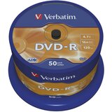  DVD-R 4,7/120 16X SPINDL MAT SILVER PK50 VERBATIM 43548 Cene
